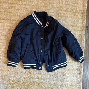 Kids Navy Athletic Bomber Jacket